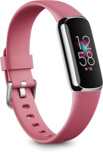 Fitbit Luxe Fitness and Wellness Tracker with Stress Management, Sleep Tracking and 24/7 Heart Rate, Orchid/Platinum Stainless Steel, One Size, S & L Bands Included Glorious Techs